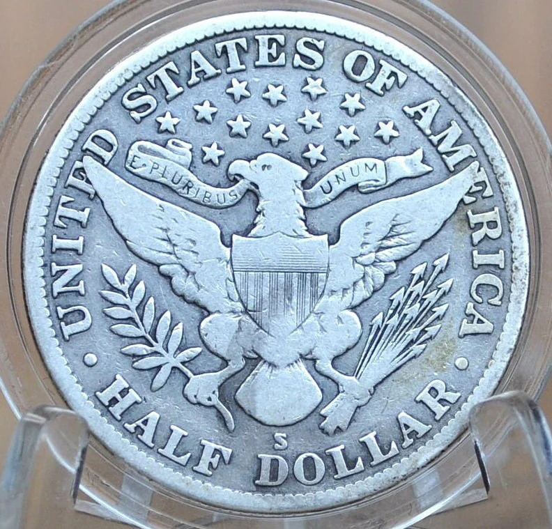 1914-S Barber Silver Half Dollar - Choose by Grade / Condition - San Francisco Mint - 1914S Half Dollar 1914 S Barber 50 Cent Coin 1914 US - Image 2