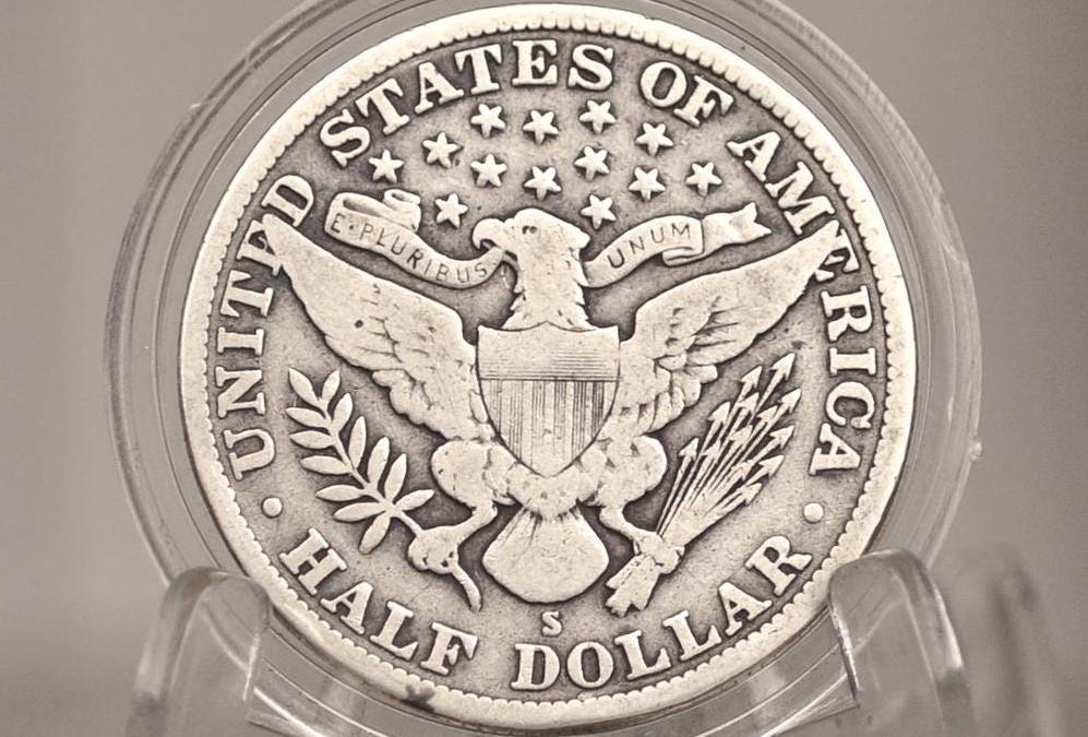 1914-S Barber Silver Half Dollar - Choose by Grade / Condition - San Francisco Mint - 1914S Half Dollar 1914 S Barber 50 Cent Coin 1914 US - Image 4