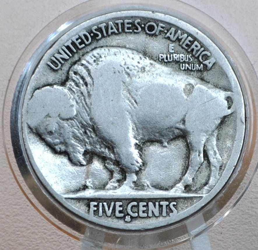 1914-S Buffalo Nickel - G (Good) Grade / Condition San Francisco Mint 1914 S Nickel Indian Head Nickel 1914S Better Date Buffalo - Image 2