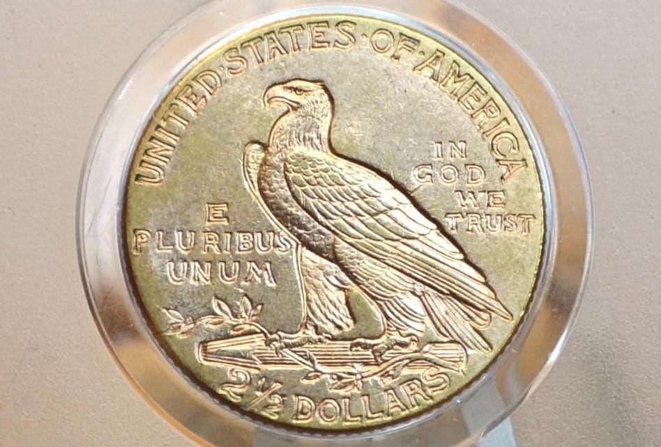 1915 2.5 Dollar Gold Coin - Uncirculated, Lustrous Coin - 1915 Quarter Eagle Gold 1915 Indian Head Gold, Affordable Price, Historic Coin - Image 2