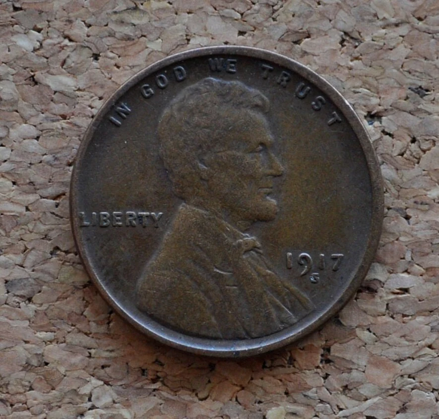 1917-S Wheat Penny - VF (Very Fine) Condition - San Francisco Mint  - World War I Era Coin - 1917 S Wheat Cent - Good Date and Mint - Image 6