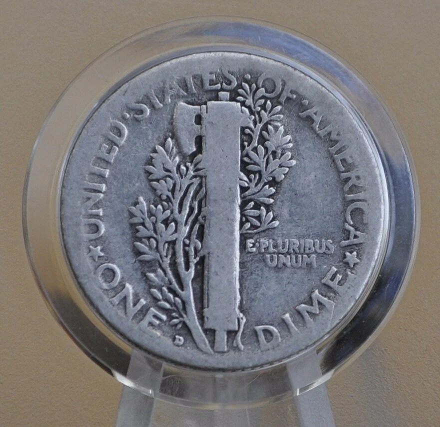 1919 D Mercury Silver Dime - Choose by Grade / Condition - Denver Mint - 1919 D Winged Liberty Head Dime - Silver Dime 1919D - Image 4