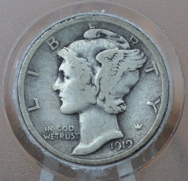 1919 Mercury Silver Dime - Choose by Grade / Condition - Philadelphia Mint - 1919 P Winged Liberty Head Silver Dime 1919 P - Image 6