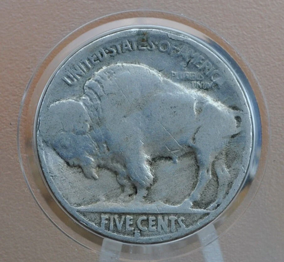 1920-S Buffalo Nickel - VG-F (Very Good to Fine) Grades; Choose by Grade - San Francisco Mint - 1920 S Nickel Indian Head - Better Date - Image 4