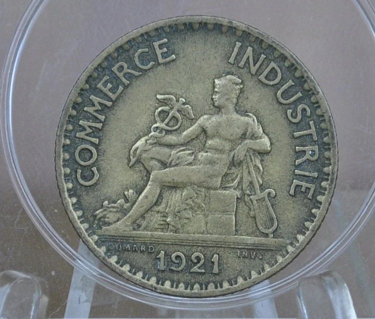 1920's French 1 Franc and 50 Centimes Coins - Choose by Date - Great Conditions - Bon Pour 1 Franc "Commerce Industrie" - Image 4