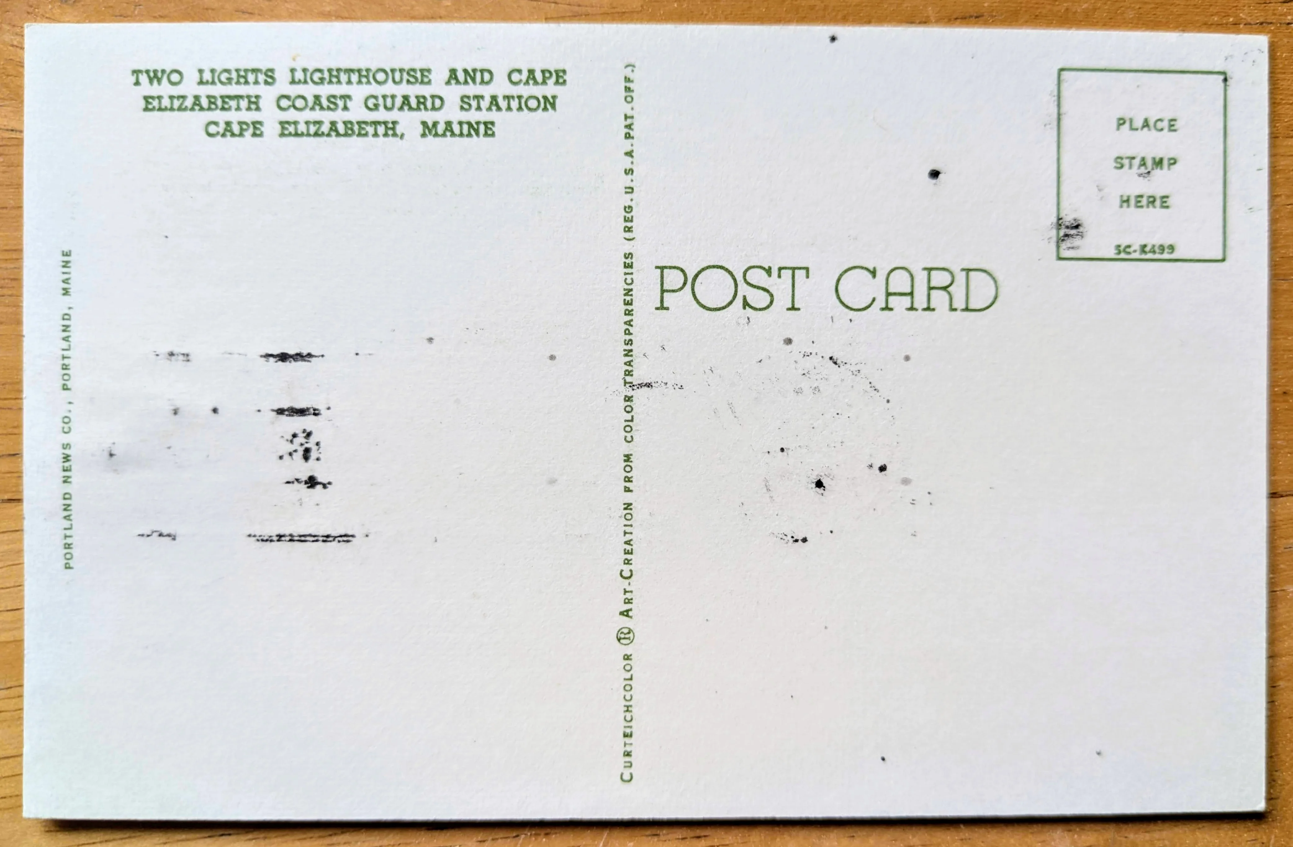 1970 Cape Elizabeth Lighthouse First Day of Issue Stamp and Postcard - Maine Statehood Stamp - Vintage Collectable ME Postcard - Image 2
