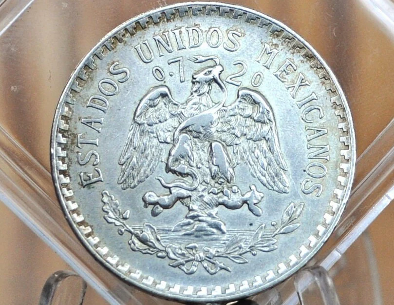1921 M 1 Peso Mexico Silver - XF (Extremely Fine) Grade/Condition -  Altered to a Medallion - Silver, Great Coin! - Image 2