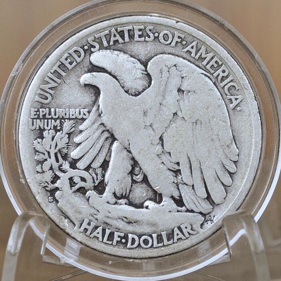 1921-S Walking Liberty Silver Half Dollar - VG (Very Good) -Key Date- San Francisco Mint- 1921 S Wlh - Half Dollar 1921S Liberty Wlh 1921S - Image 2