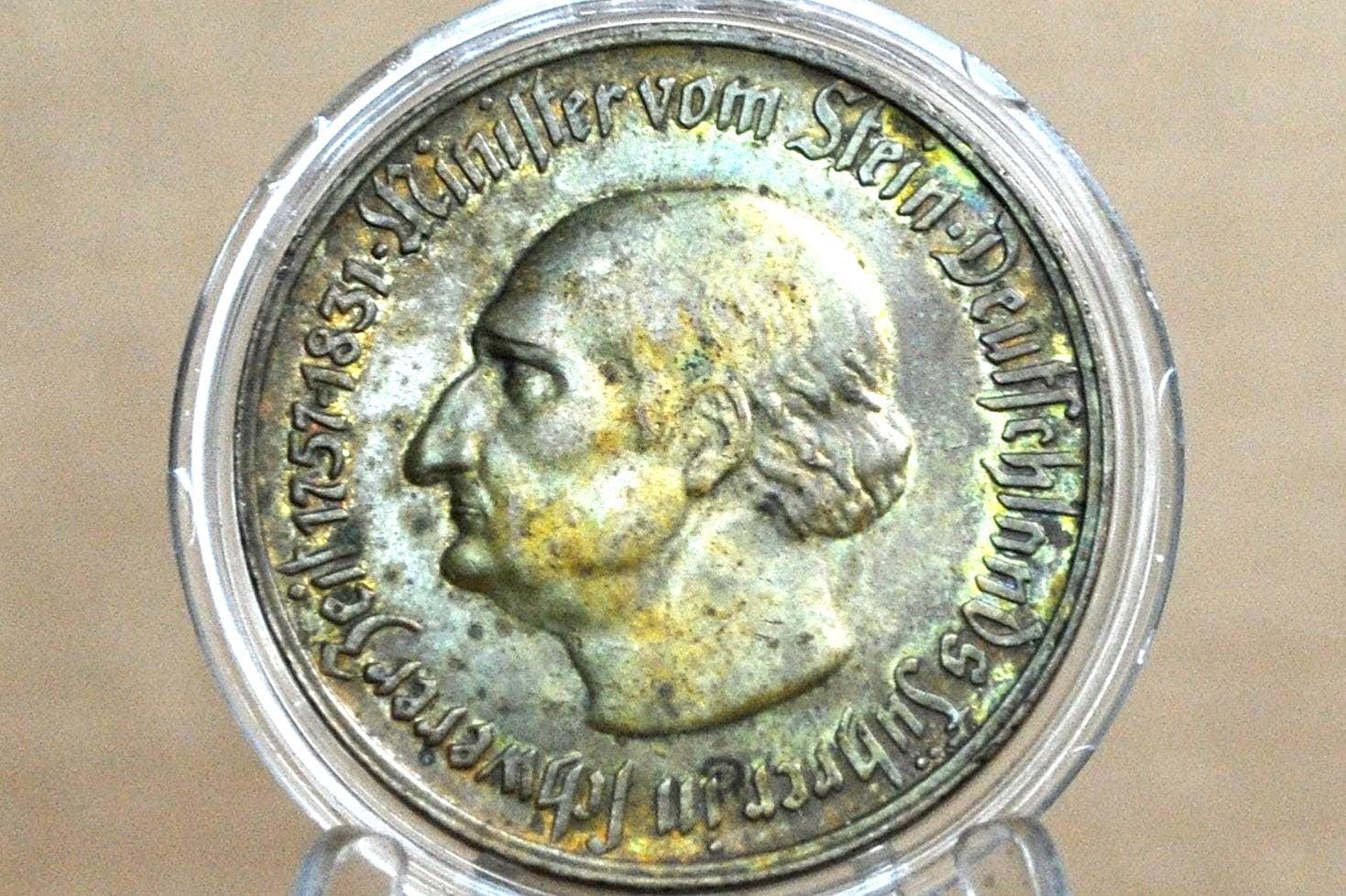 1922 500 Mark Coin Westphalia - Uncirculated, Toned - Rare - Five Hundred Marks Baron Von Stein - Image 2