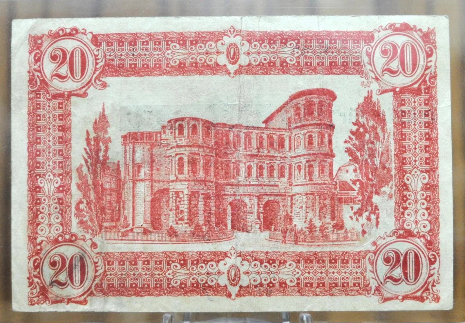 1923 20 Million City of Trier German Bank Note- Overprint of 20 Mark Note- Post-WWI Inflation- 1923 Trier Twenty Million Mark Overprint Note - Image 2