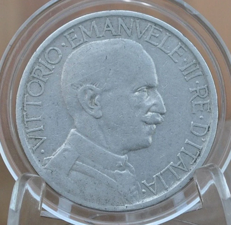 1923 Italian 2 Lire Coin - Victor Emmanuel III - Italy Two Lire Coin 1923 - Kingdom of Italy - Image 2