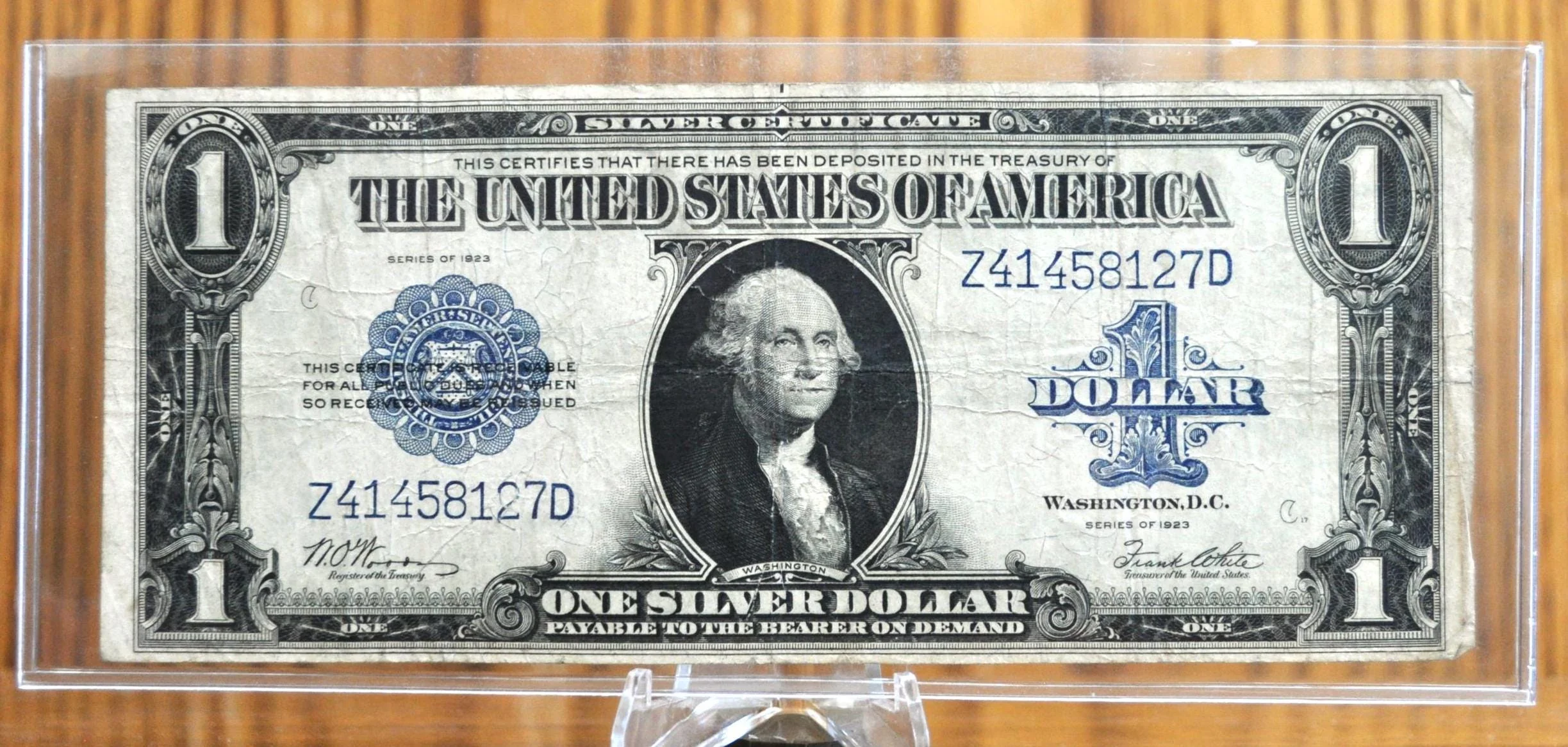 1923 Silver Certificate Horseblanket Note 1 Dollar Bill - Choose by Grade - Blue Seal - 1923 One Dollar Silver Cert - Fr.238 - Woods / White - Image 6