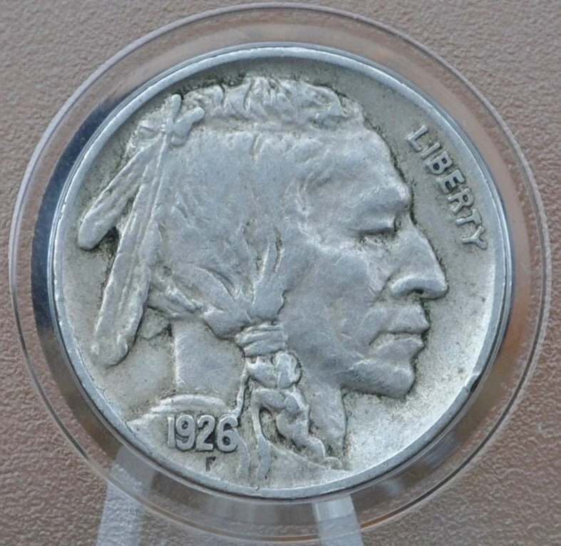 1926 Buffalo Nickel - VG to XF (Very good to Extremely Fine) Grade - Philadelphia Mint - Choose by Grade - 1926 P Nickel Indian Head 1926 - Image 3