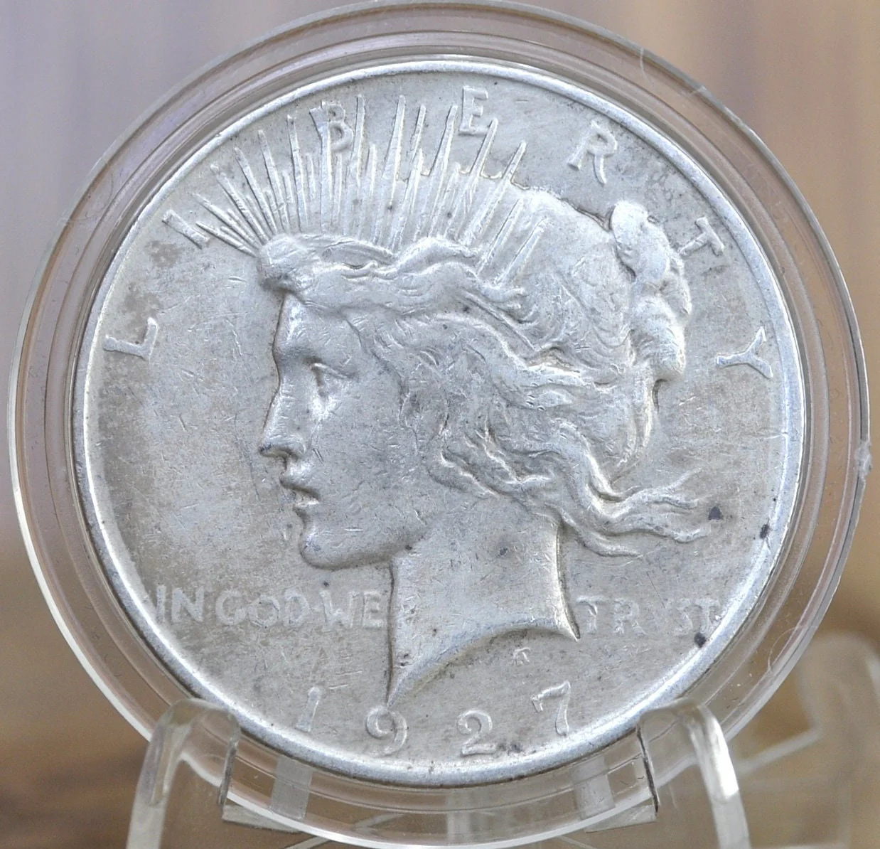 1927-D Peace Silver Dollar - Choose by Grade - Denver Mint - 1927 D Silver Dollar 1927D Peace Dollar Key Date - Image 3