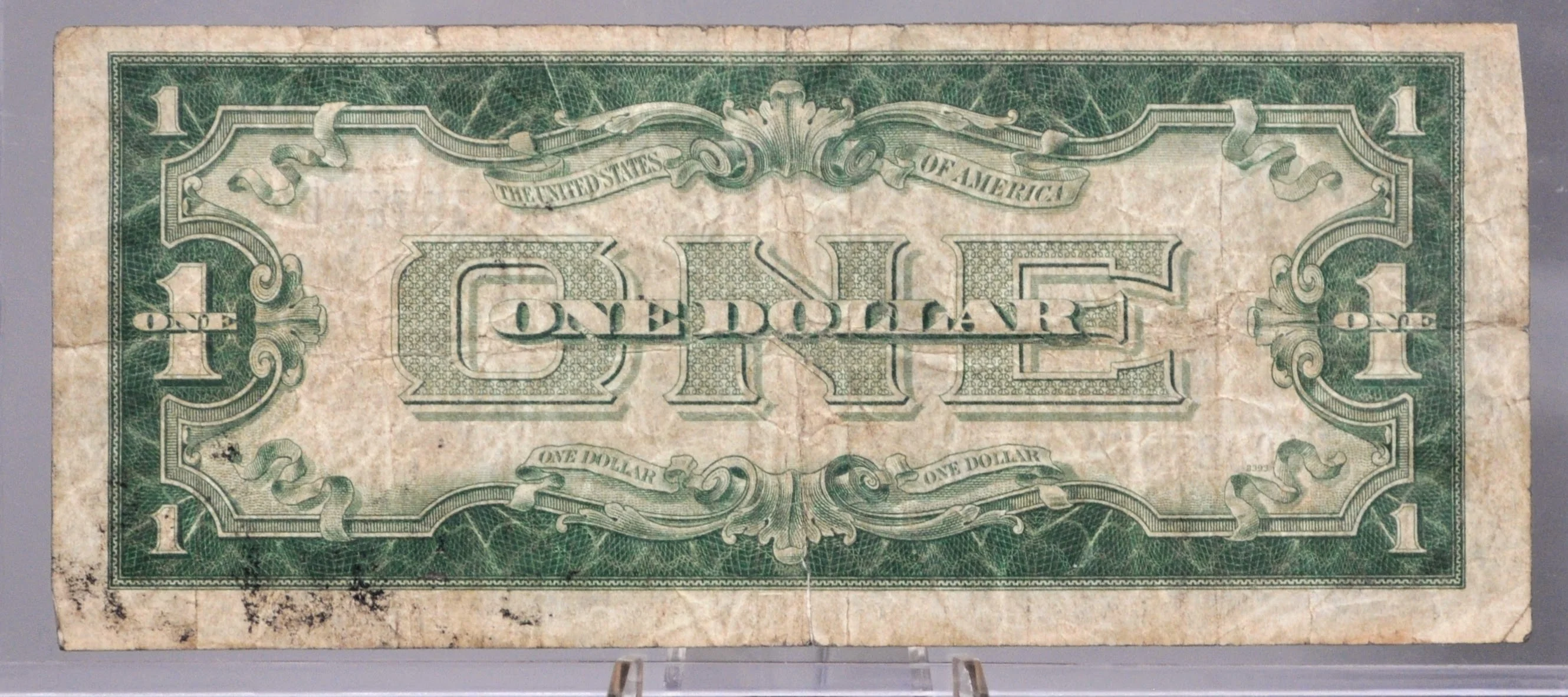 1928-A 1 Dollar Silver Certificate - Low Serial Number - Funny Back Note, A-B Block - 1928A One Dollar Silver Certificate - Fr#1601 - Image 2