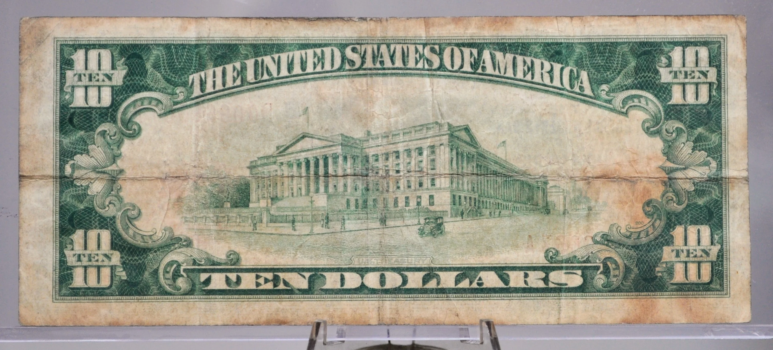 1929 10 Dollar Federal Reserve Bank Note - Fancy Low Serial Number - New York Issue - 1929 Brown Seal Ten Dollar National Note - Fr.1860-B - Image 2