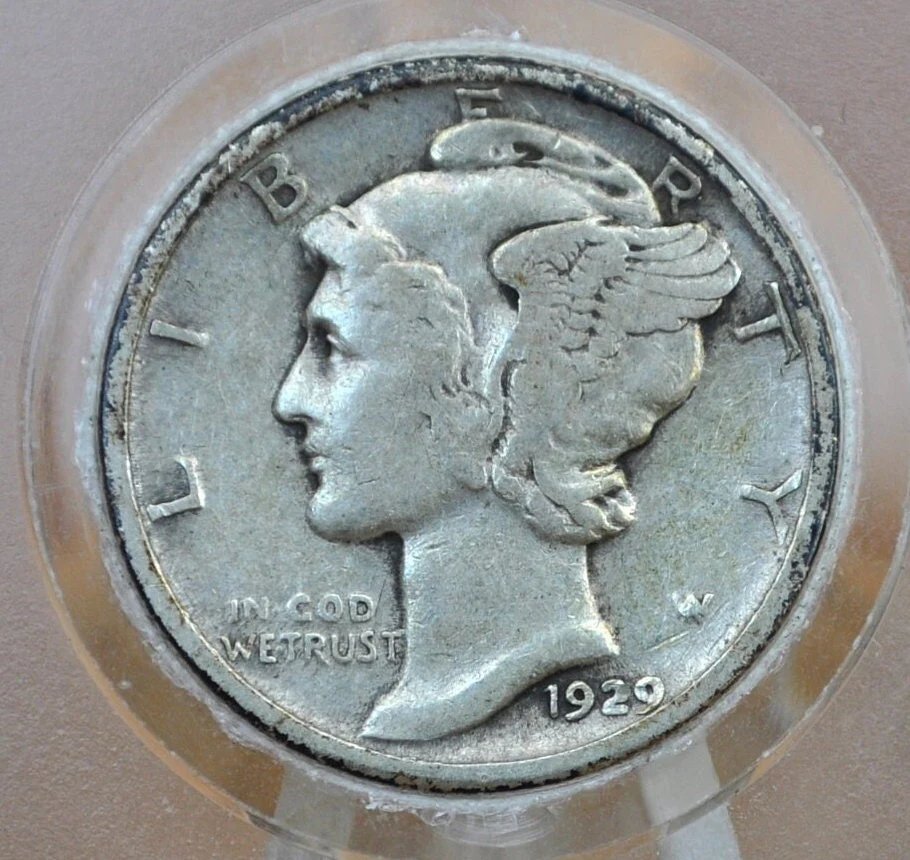 1929-D Mercury Silver Dime - Choose by Grade - Denver Mint - 1929 D Winged Liberty Head Dime - 1929 D Silver Dime Mercury Dime 1929 D - Image 4