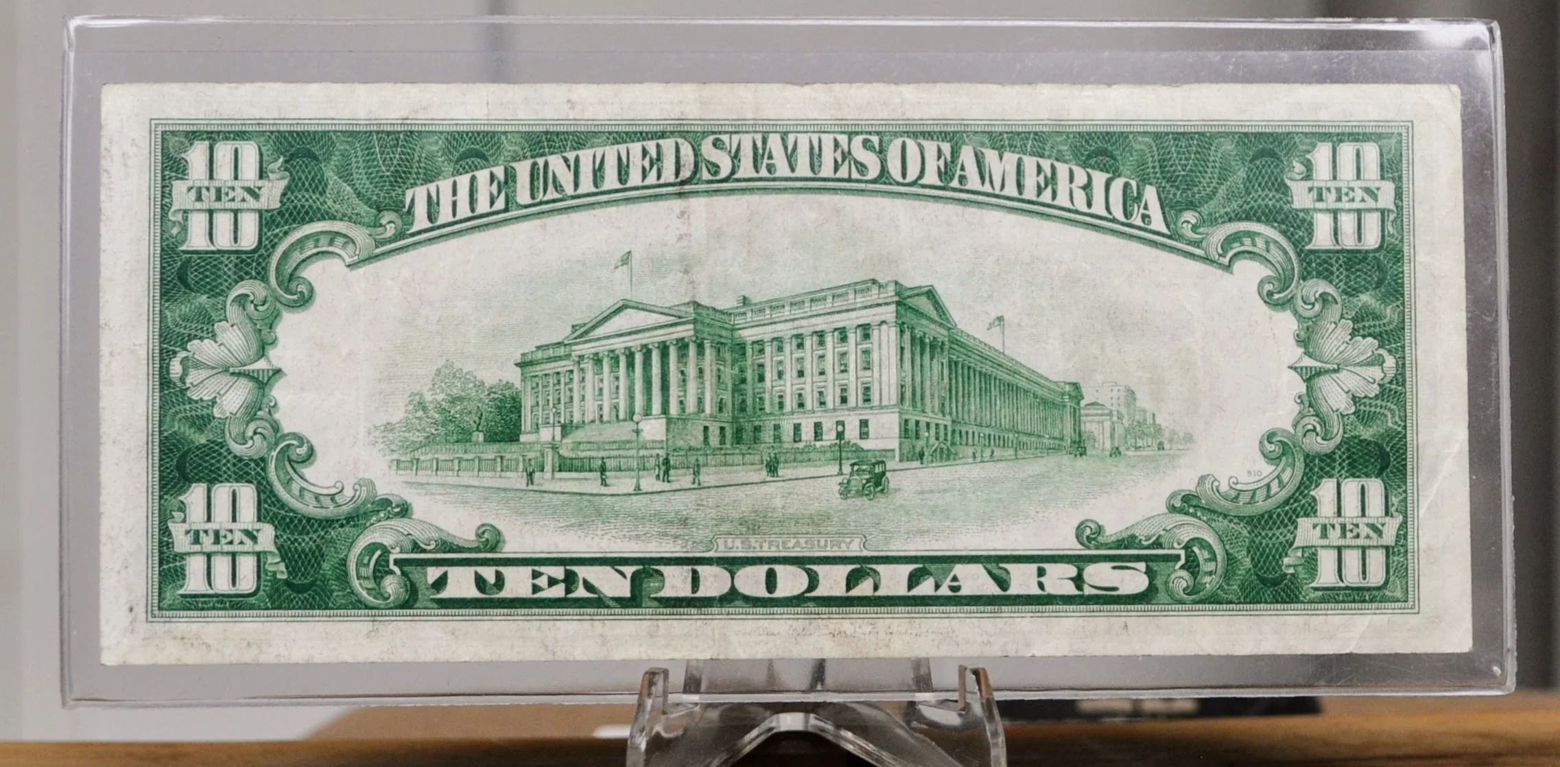 1934 Federal Reserve 10 Dollar Note - Light Green Seal (Lgs) - XF Grade - Chicago (G) Issue - 1934 Ten Dollar Chicago Note - Fr#2004-G - Image 2