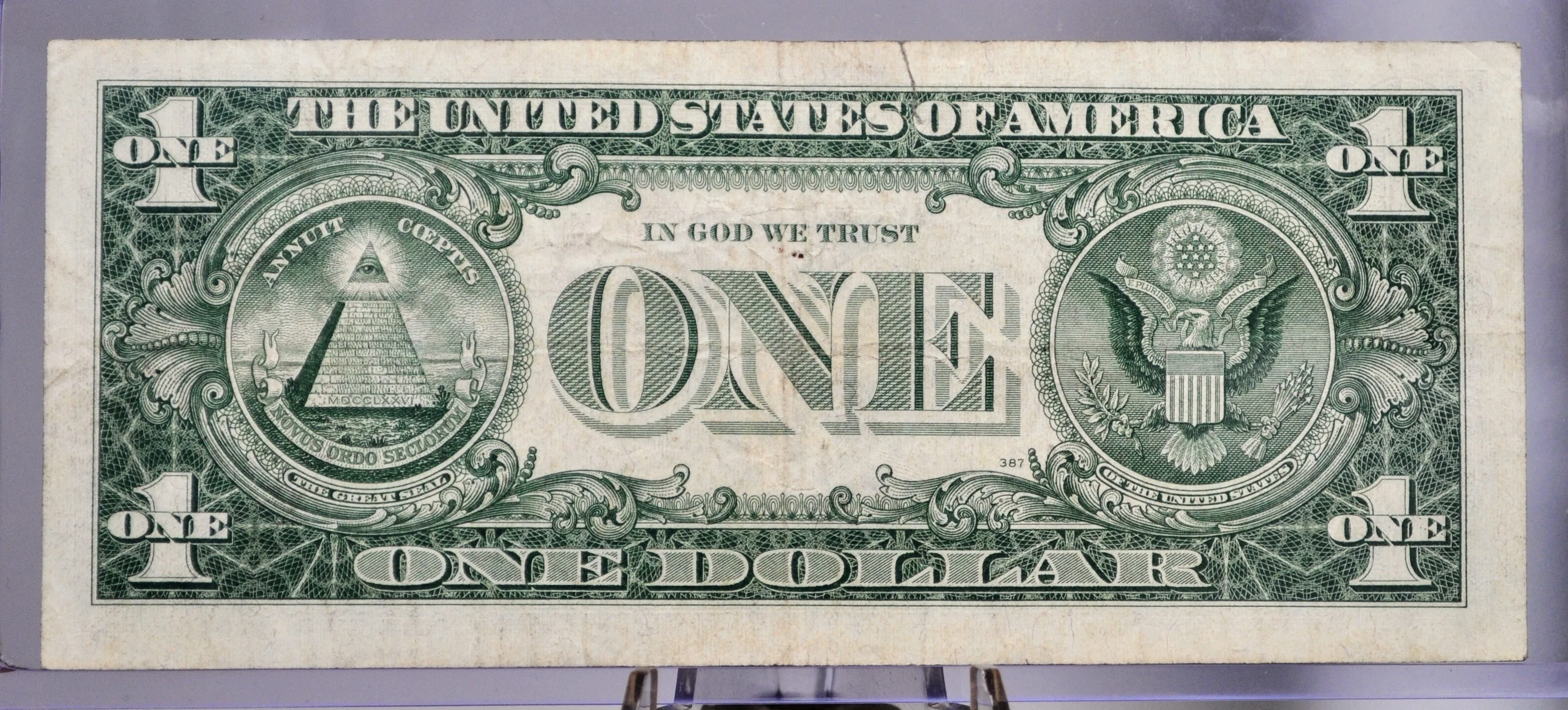 1935 E Silver Certificate 1 Dollar Note - Fancy Trinary Serial Number - 06604406 - 1935E One Dollar Blue Seal Fancy Serial Note - Fr#1614 - Image 2