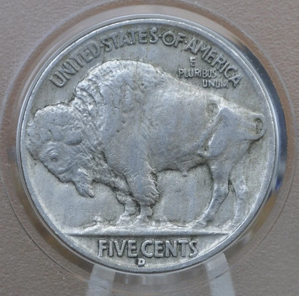 1937-D Buffalo Nickel - VF-XF (Very to Extremely Fine) Grades; Chose by Grade - Denver Mint - Indian Head Nickel 1937 D Nickel - Image 3