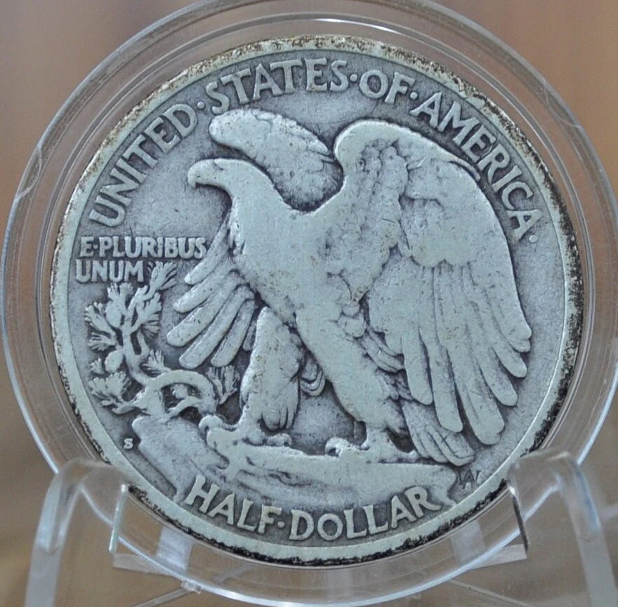 1937-S Walking Liberty Silver Half Dollar - Choose by Grade / Condition - San Francisco Mint - 1937 S Half Dollar Liberty Walking 1937 S WLH - Image 4