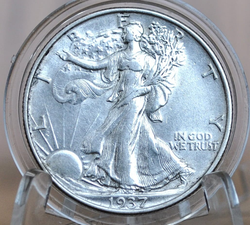1937 Walking Liberty Silver Half Dollar - Choose by Grade - Philadelphia Mint - 1937-P Half Dollar 1937 P Half - Image 3
