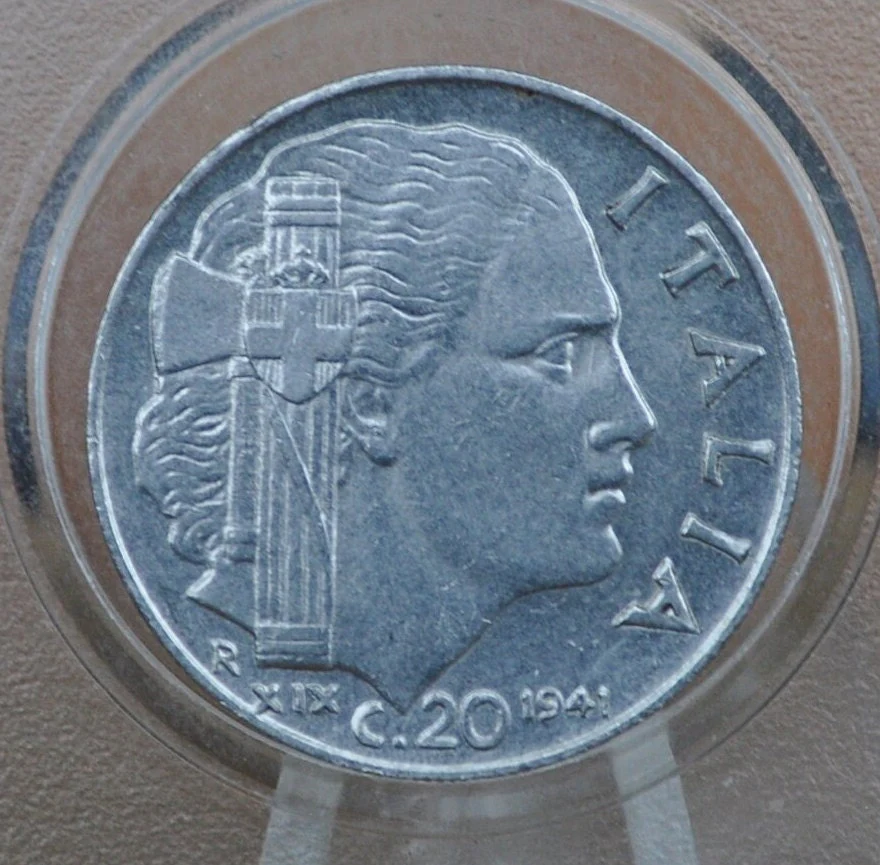 1939-1942 Italian 20 Cent Coin - Choose by Date - 1940 Italy Twenty Cent 1939 1942 20 Centesimi 1941 - Kingdom of Italy - XF-BU - Image 5