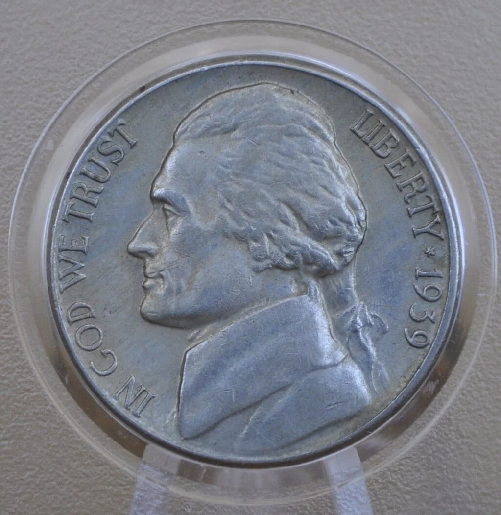 1939 Jefferson  Nickel - Choose by Grade, Circulated to MS60 (Uncirculated) - Philadelphia Mint - 1939 P Jefferson Nickel BU - Image 5