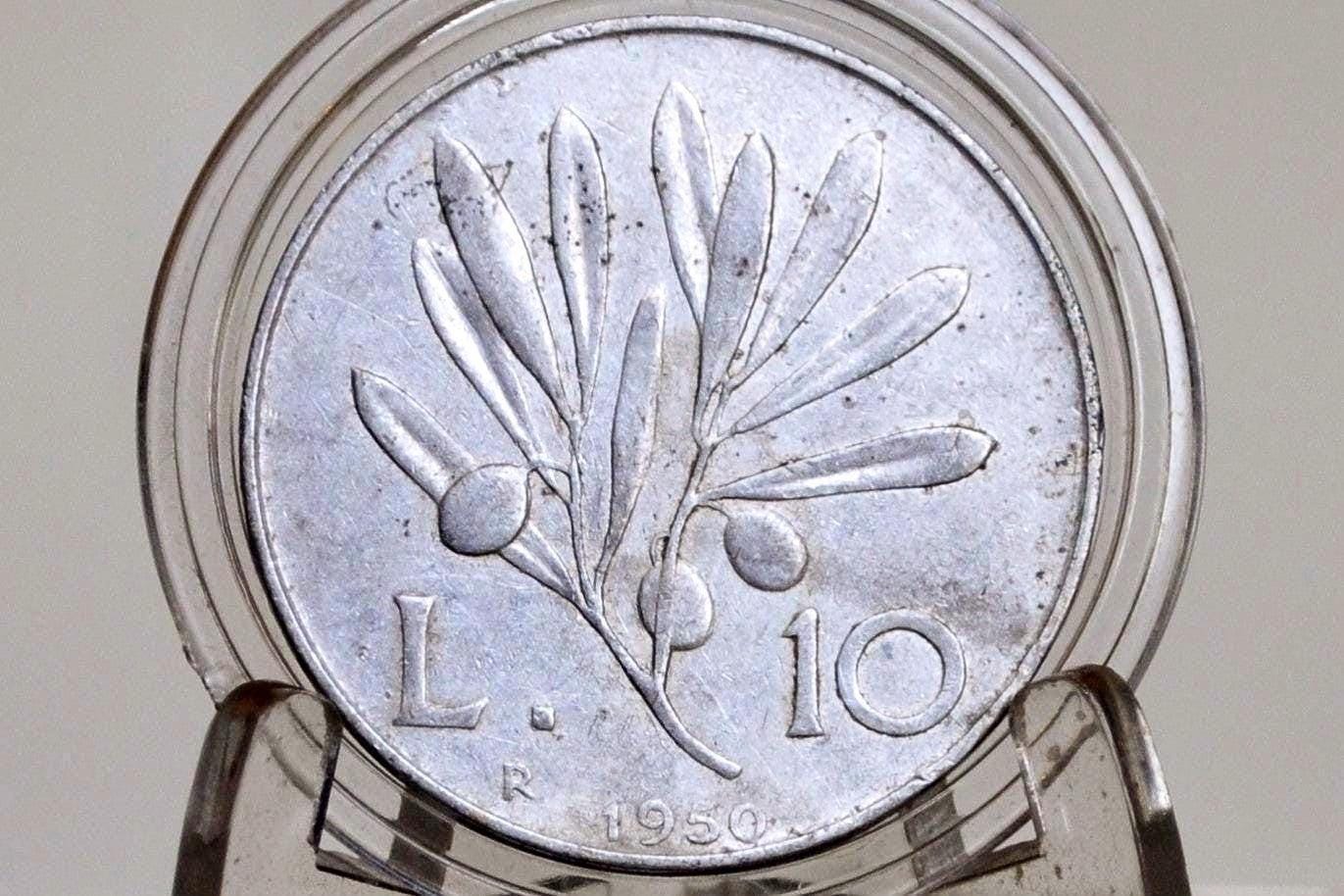 1940s/50s Italian Lira Coins - Luigi Einaudi - Italy 2 Lire, 5 Lire, 10 Lire - Republic of Italy - Great Condition - - Image 9
