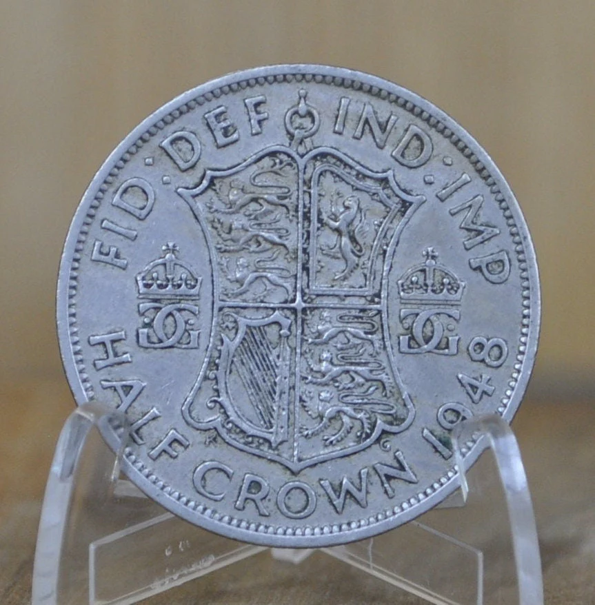 1910s-60s Great Britain Half Crowns, Choose by date! - 1/2 Crown 1937 1949 United Kingdom HalfCrown  Great for Jewelry, birthdays, gifts - Image 9
