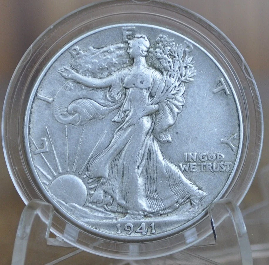 1941 Walking Liberty Silver Half Dollar - Choose by Grade - WWII Era Half- 1941 P Wlh 1941 Half Dollar - Image 5