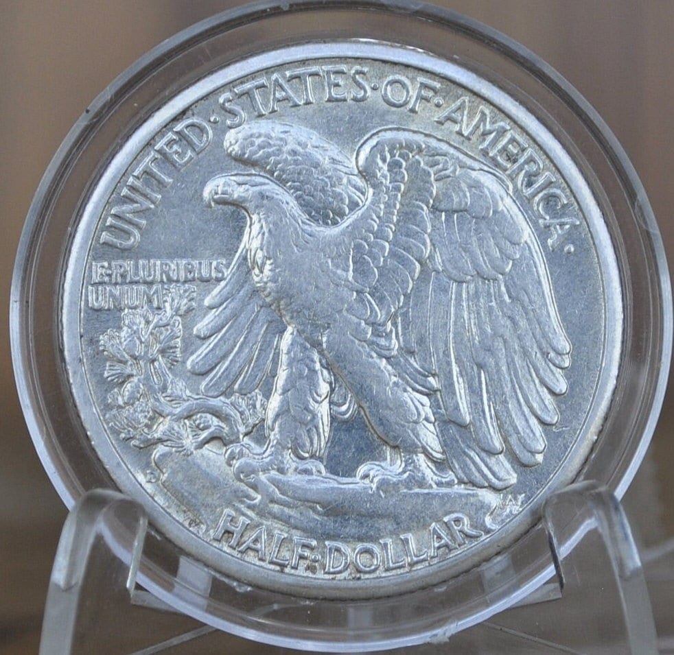 1944-D Walking Liberty Silver Half Dollar - Choose By Grade - Denver Mint - Wwii Era Coin - Silver Half Dollar 1944 D Wlh - Image 2