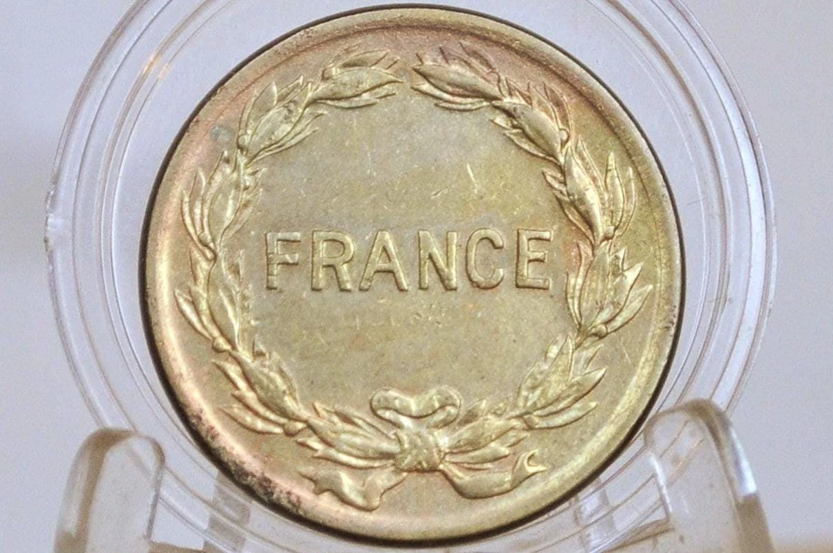 1944 French 2 Franc Coin - Great Condition - WWII Emergency Coinage - Allied French Occupation 2 Francs - - Image 2