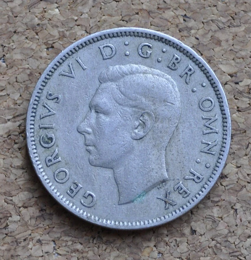 1947 Great Britain Two Shillings - King George VI - 2 Shilling 1947 UK Coin - Image 2