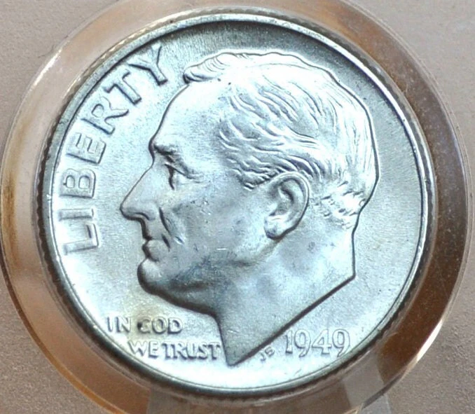 1949 Roosevelt Silver Dime Pds - Choose By Grade And Mint - 1949 S Silver Dime 1949 D Roosevelt Dime 1949 P - Image 3