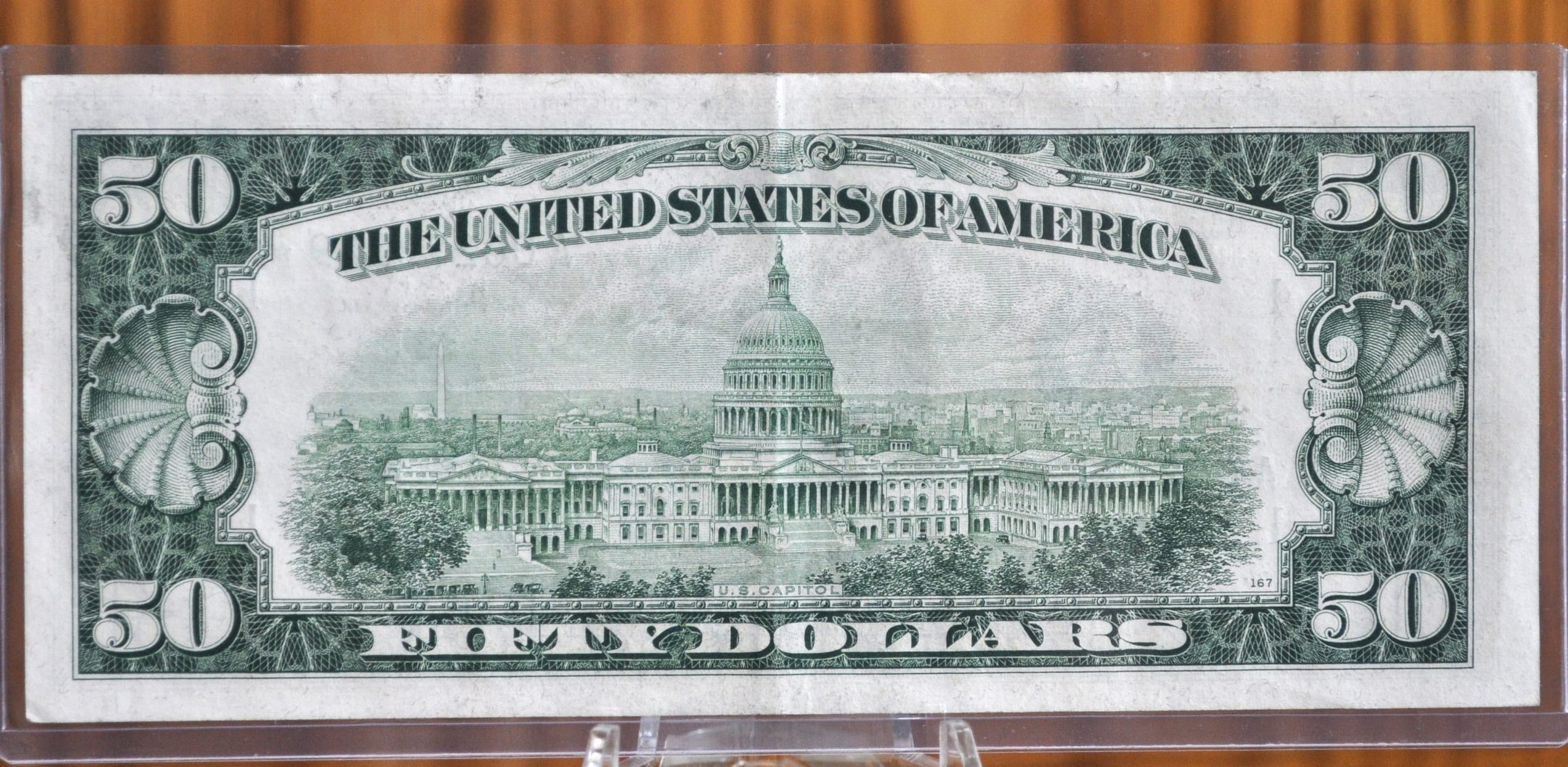 1950-A 50 Dollar Star Note Fr#2108-A* - About Uncirculated - Boston 1950 A Fifty Dollar Federal Reserve Note Fr Number 2108A*, Rare Note - Image 2