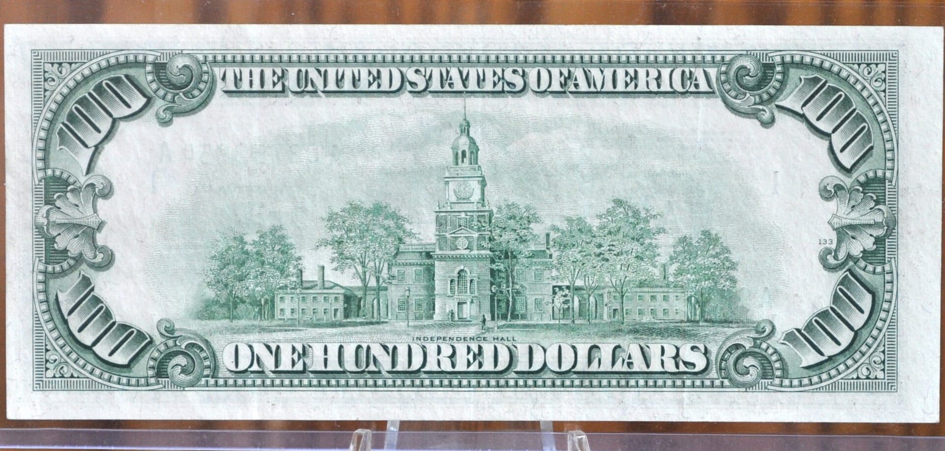 1950-D 100 Dollar Bill Fr2161A- Choice AU (About Uncirculated) Grade - Boston - 1950 One Hundred Dollar Federal Reserve Note, Fr#2161-A - Image 2
