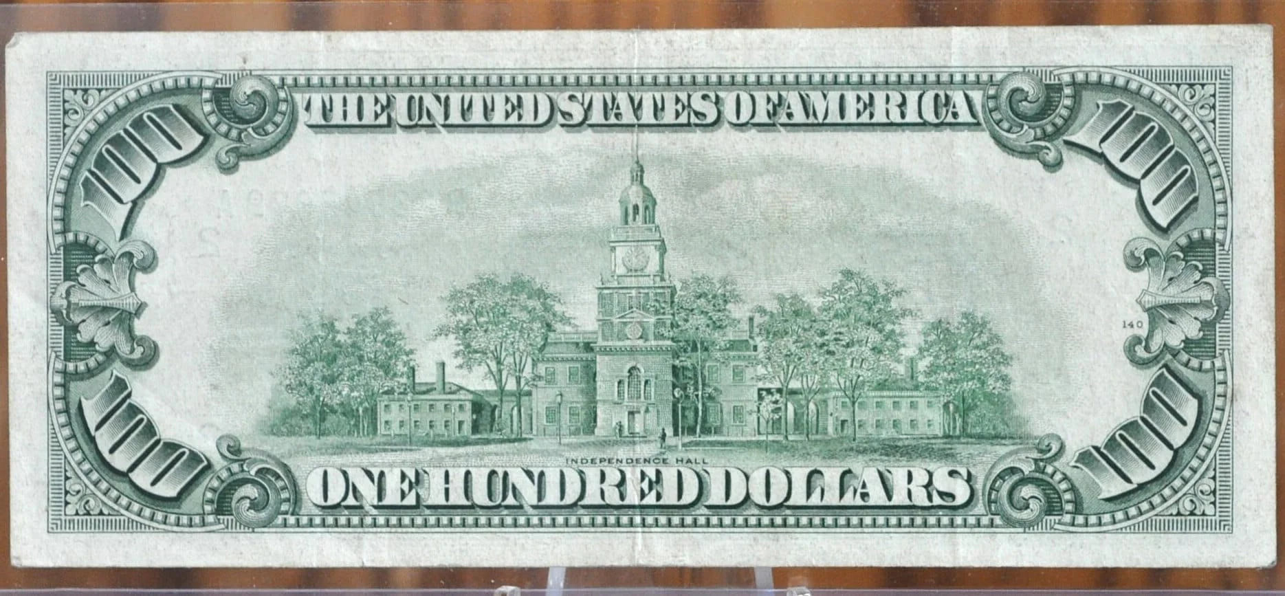 1950-E 100 Dollar Bill Fr2162B - AU (About Uncirculated) Grade - New York - 1950 One Hundred Dollar Federal Reserve Note, Fr#2162-B - Image 2
