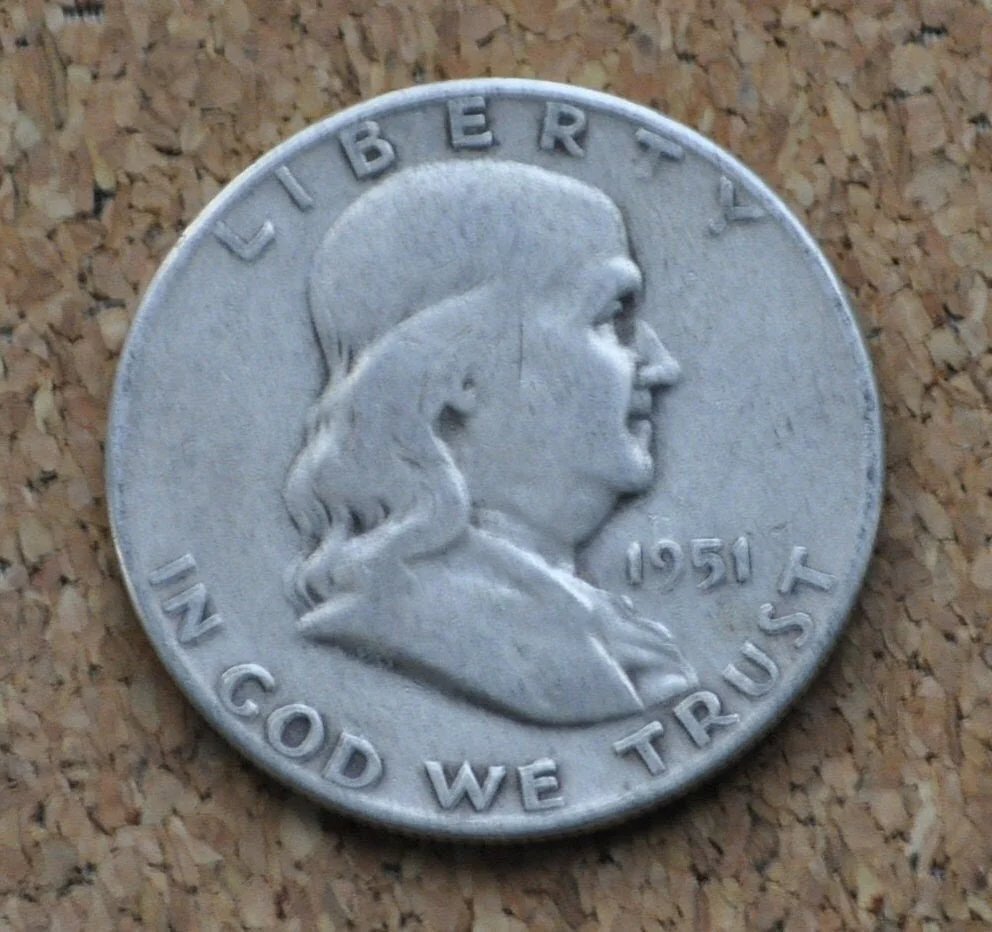 1951 P,D,S Franklin Silver Half Dollar - Choose By Grade & Mint! - 1951 S Franklin Half Dollar 1951 D Half Dollar 1951P Half 1951S - Image 7