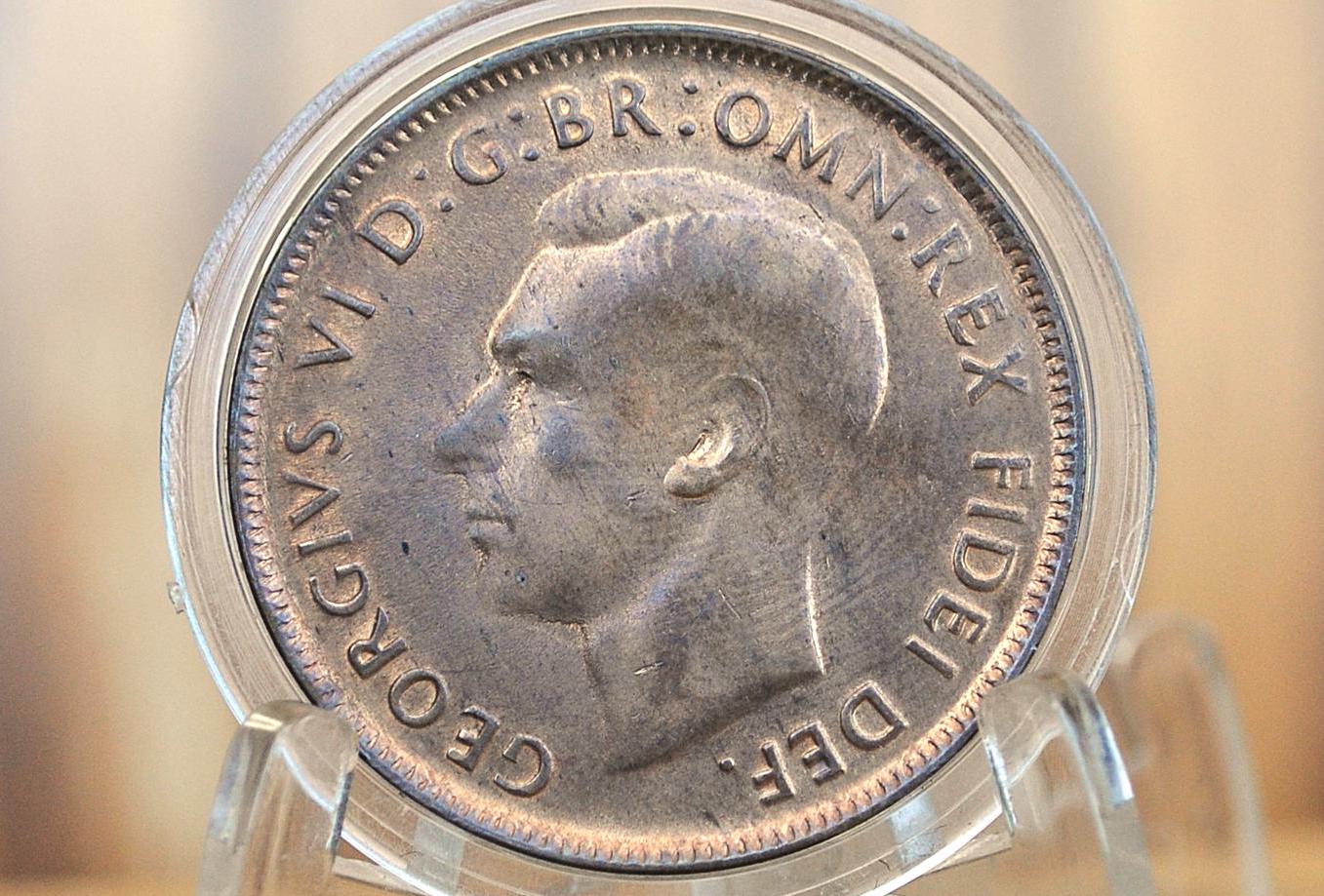 1952 Australian 1 Penny - Uncirculated - Australian One Cent 1952 - Collectible Australian Coins,  Kangaroo Coins - Image 2