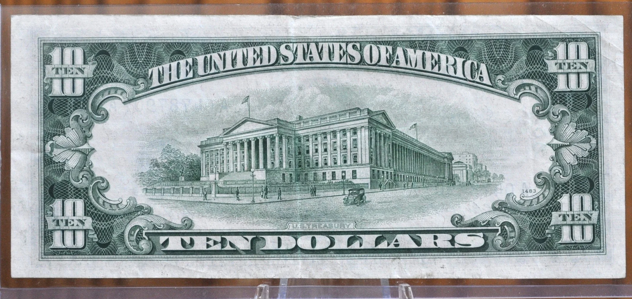 1953 Blue Seal 10 Dollar Silver Certificate Fr#1706- Choose by Grade / Condition - 1953 Ten Dollar Silver Certificate - Image 6