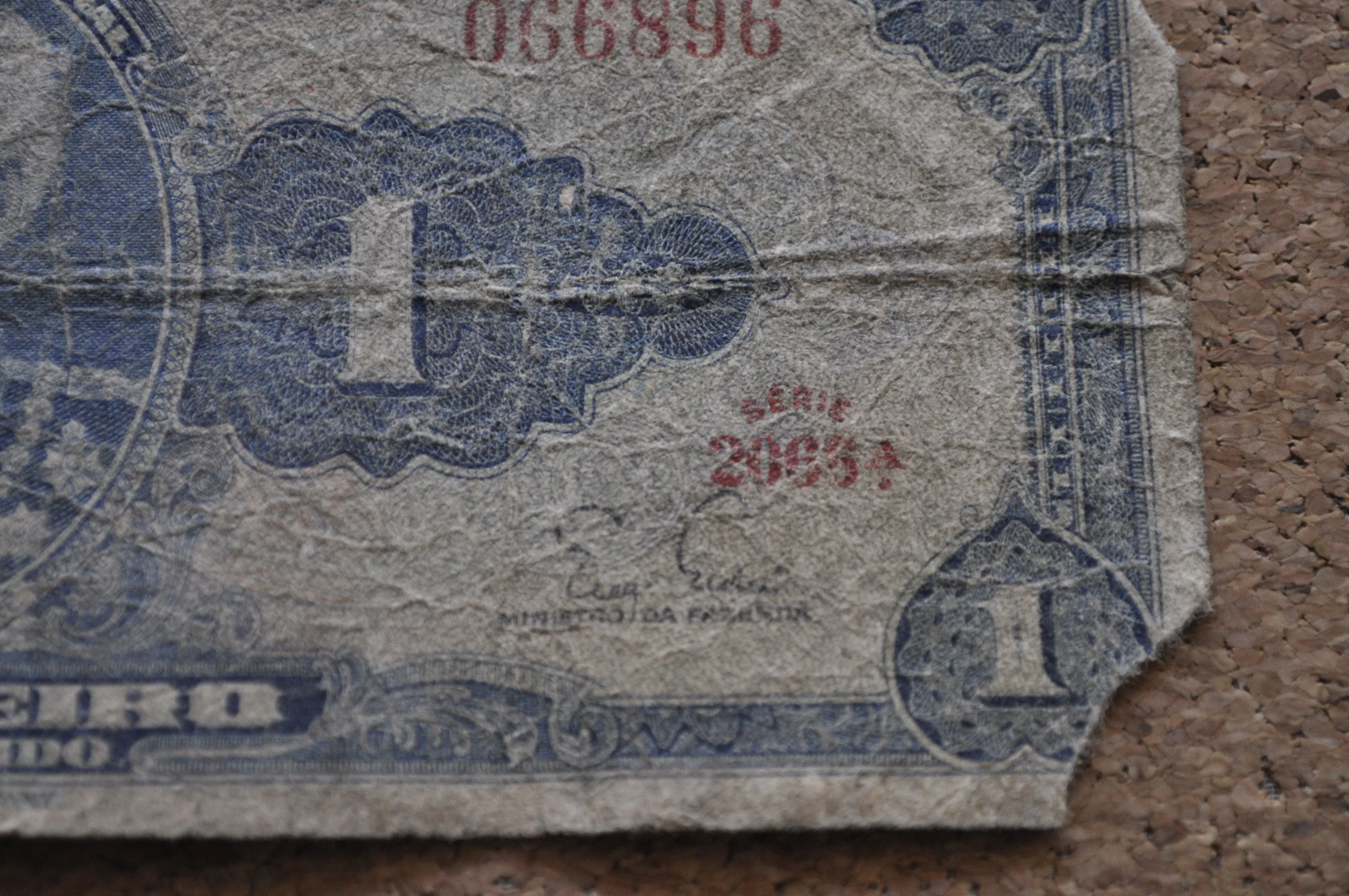 1954 Brazilian 1 Cruzeiro Banknote - One Cruzeiro Paper Note - Marquis of Tamandaré - Image 10