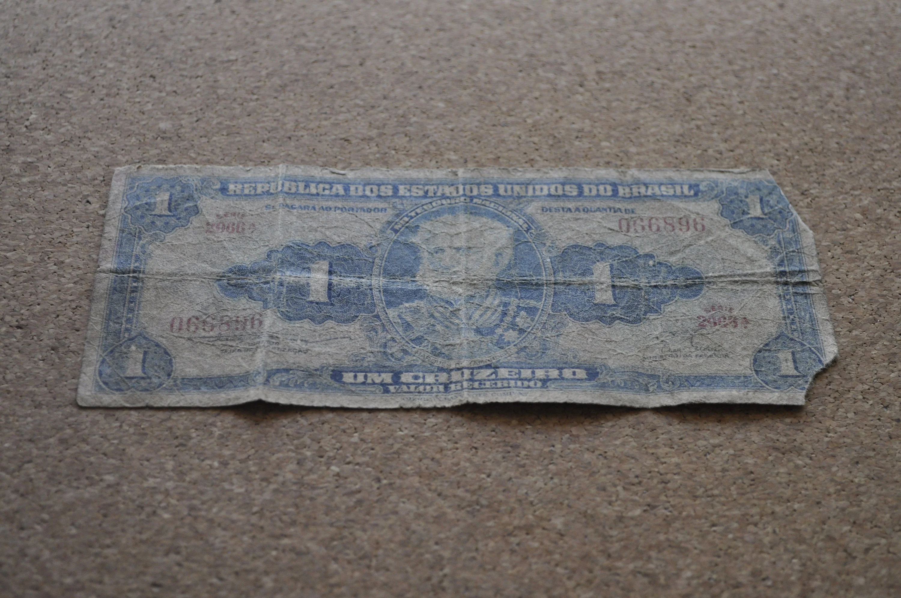 1954 Brazilian 1 Cruzeiro Banknote - One Cruzeiro Paper Note - Marquis of Tamandaré - Image 3