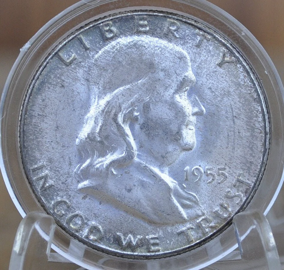 1955 Franklin Half Dollar- Choose by Grade - Key Date of the Franklin Series - 1955P Silver Half Dollar - Philadelphia Mint - Image 5