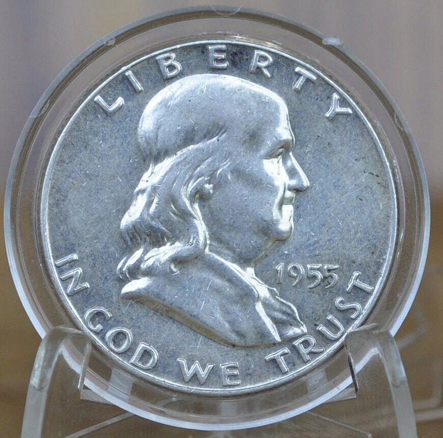 1955 Franklin Half Dollar- Choose by Grade - Key Date of the Franklin Series - 1955P Silver Half Dollar - Philadelphia Mint - Image 7