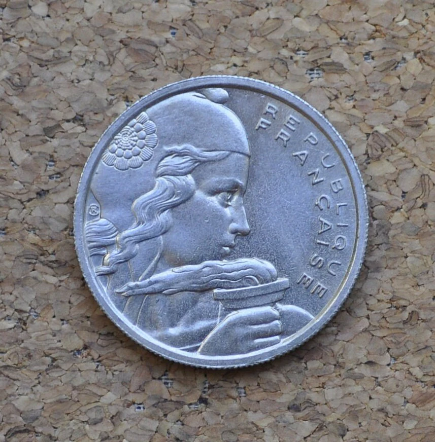 1955 French 100 Francs Coin - BU (Uncirculated) One Hundred Franc Coin 1955 France - Copper Nickel - Mint Luster - High Grade - Image 3