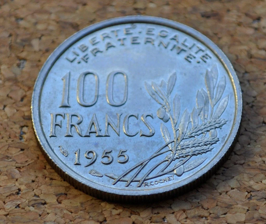 1955 French 100 Francs Coin - BU (Uncirculated) One Hundred Franc Coin 1955 France - Copper Nickel - Mint Luster - High Grade - Image 4