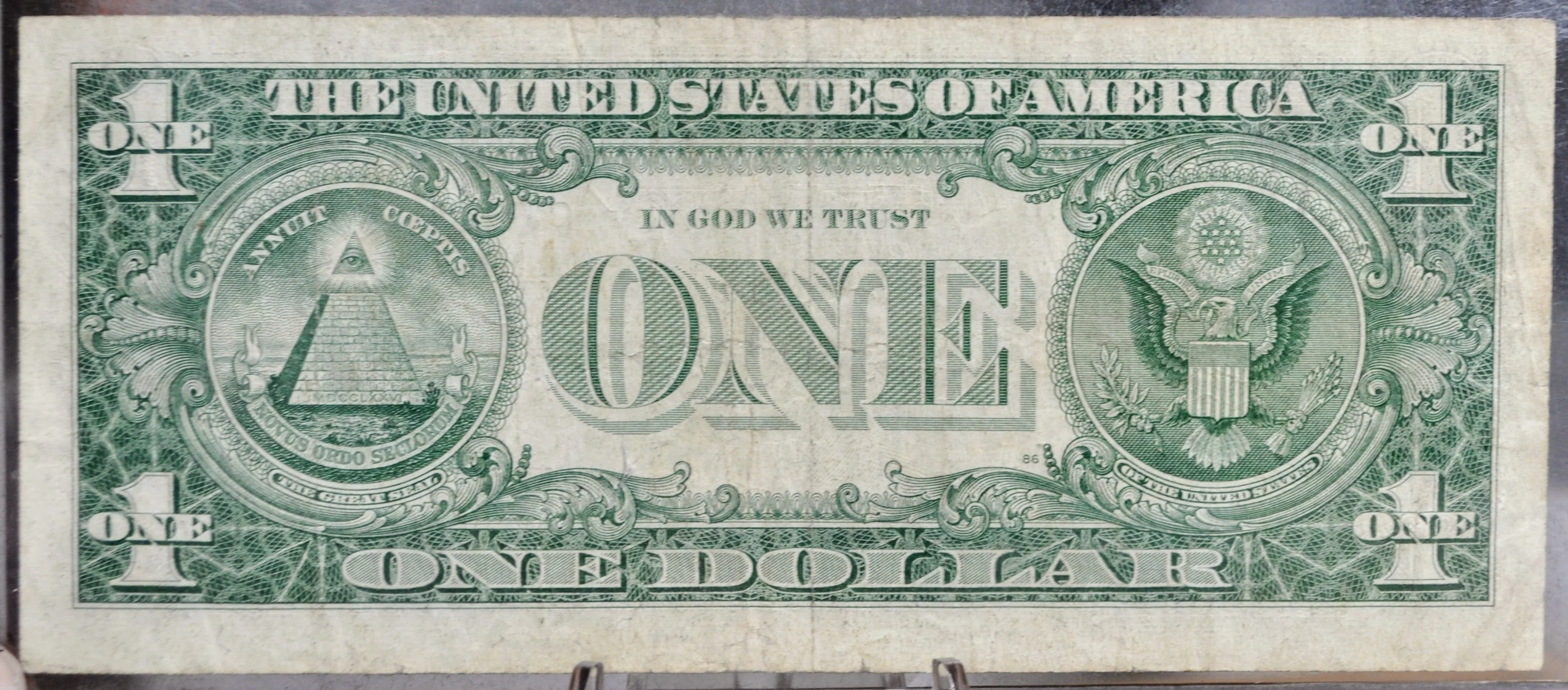 1957 Silver Certificate 1 Dollar Note - Fancy Trinary Bookend Serial Number - 54114154 - 1957 One Dollar Blue Seal Banknote - Fr#1619 - Image 2