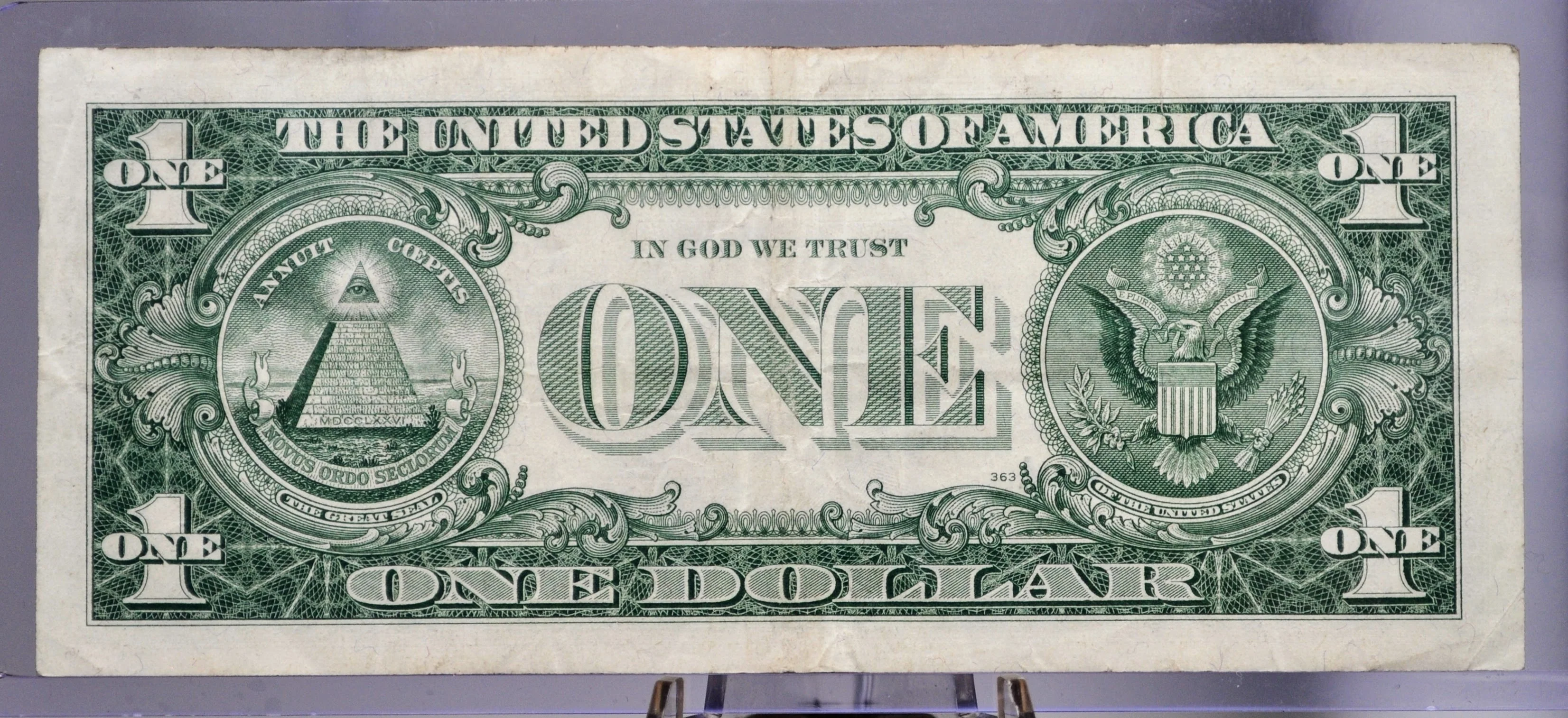 1957A Silver Certificate 1 Dollar Note - Repeat End Fancy Serial Number - 97574949 - 1957 A One Dollar Blue Seal Banknote - Fr#1620 - Image 2
