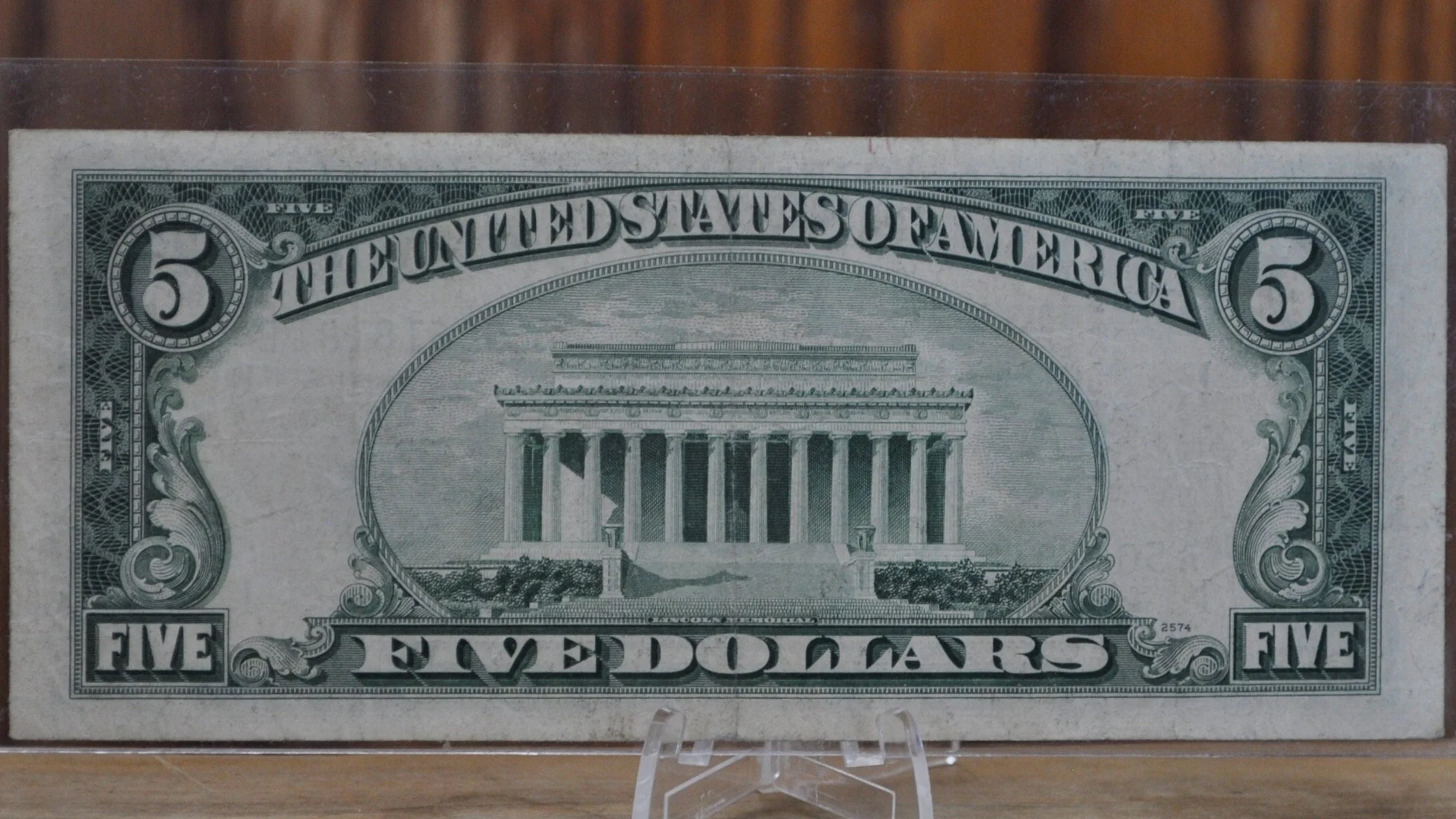 1963-A 5 Dollar Star Note - (D) Cleveland Ohio - AU (About Unc.) - 1963A Five Dollar Federal Reserve Star Note- Fr#1968.D* / Fr 1968-D* - Image 2